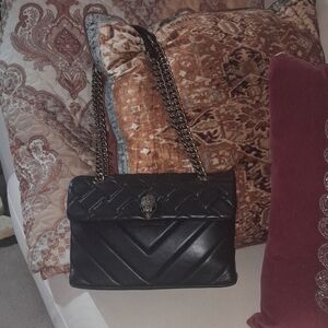 🌺KURT GEIGER ELEGANT KENSINGTON BLACK QUILTED HANDBAG with CHAIN